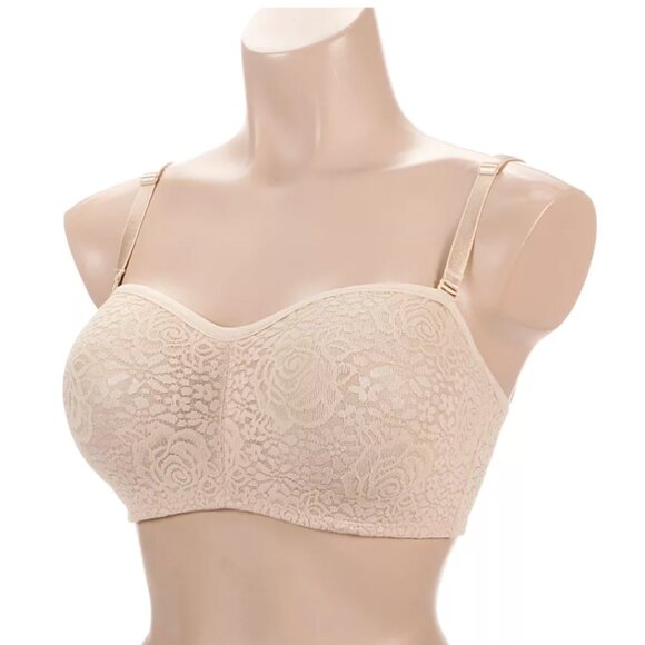 Wacoal Halo Lace Strapless Underwire Bra Nude Sand Size 36DD - Picture 5 of 11